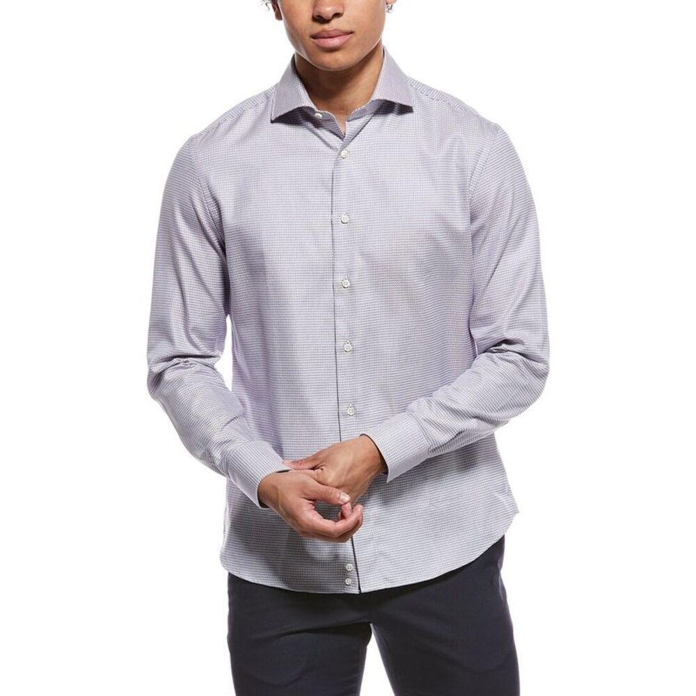 Canali Mens Dress Shirt, Grey